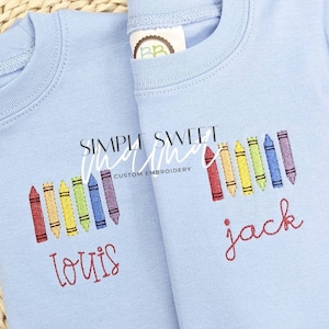 Back to School Crayons Monogram Embroidery T-shirt/Bubble/Romper