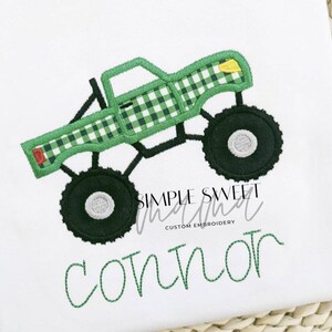 Monster Truck Monogrammed Applique T-shirt/Bubble/Romper