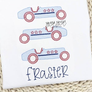 Racecars Embroidery T-shirt/Bubble/Romper