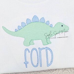 Dinosaur Stegosaurus Monogrammed Embroidery T-shirt/Bubble/Romper