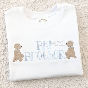 Big Brother Big Sister Monogrammed Embroidery T-shirt/Bubble/Romper