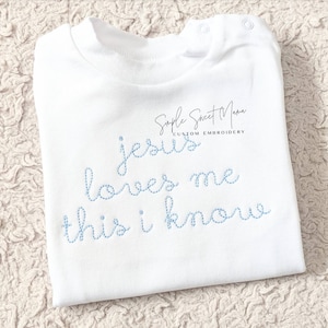 Jesus Loves Me Monogrammed Embroidery T-shirt/Bubble/Romper
