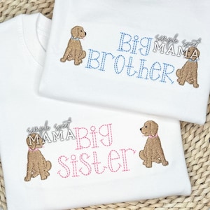 Big Brother Big Sister Monogrammed Embroidery T-shirt/Bubble/Romper