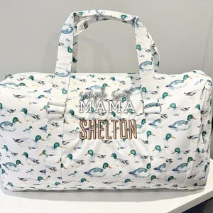 Embroidered Nylon Wipeable Duffle Bag