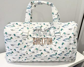 Embroidered Nylon Wipeable Duffle Bag