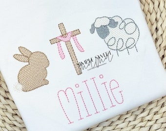 Easter Trio Embroidery T-shirt/Bubble/Romper