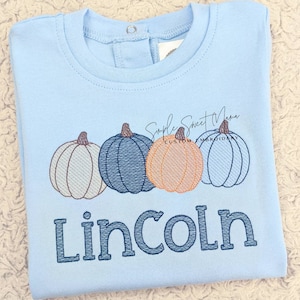 Pumpkin Patch Monogrammed Embroidery T-shirt/Bubble/Romper