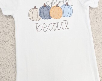 Pumpkin Patch Monogrammed Embroidery T-shirtBubbleRomper