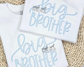 Embroidered Big Brother Shirt | Custom Name, Cotton Tee