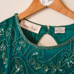 Vestido vintage de seda con cuentas de Laurence Kazar