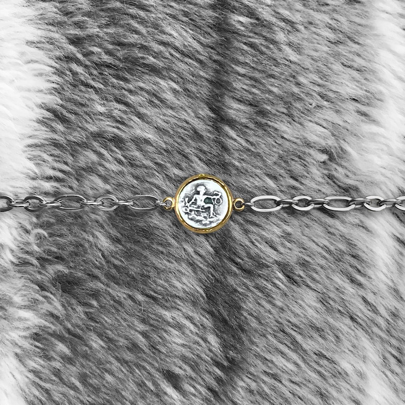 Medallion Necklace Gold Chain Necklace Ancient Greek Coin Replica Greek Coin Necklace Silver Stainless Steel Necklace