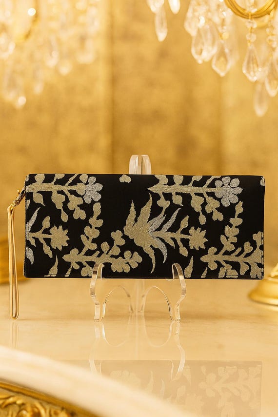 MATSU Elegance: Handcrafted Japanese Vintage Kimono Evening Clutch, wedding clutch bag