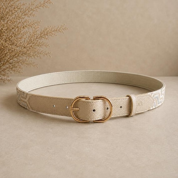 Vintage Japanese Fukuro Obi Belt – Gold Bishamon Pattern, Handmade Statement Accessory