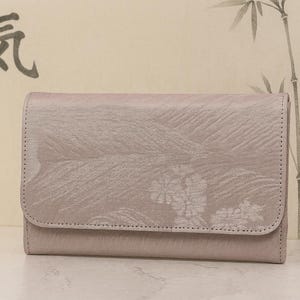 Handmade Pink Silk Embroidery Wedding Clutch | Japanese Obi Bag