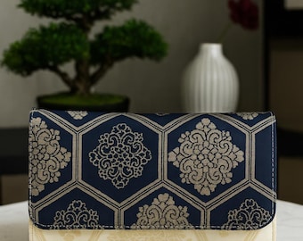 Handcrafted evening clutch bag mad from Vintage Japanese Kimono Obi
