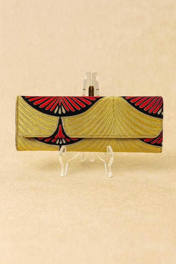 Elegant Bridal Clutch with Unique Handcrafted Design | Recrafted from Vintage Japanese Kimono Obi | Annina Designs