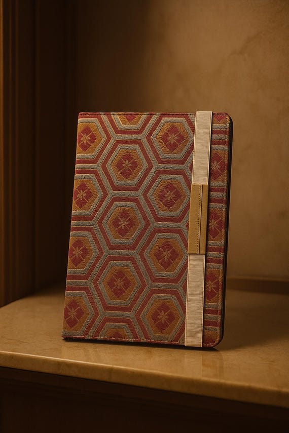 Pink & Silver Hanabishi iPad Cover with Vintage Charm | Eco-friendly Product | Annina Designs