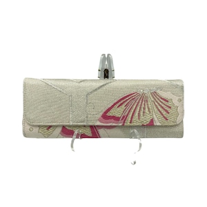 Japanese Elegance Unveiled: Handcrafted Vintage Obi Clutch with Symbolic Patterns