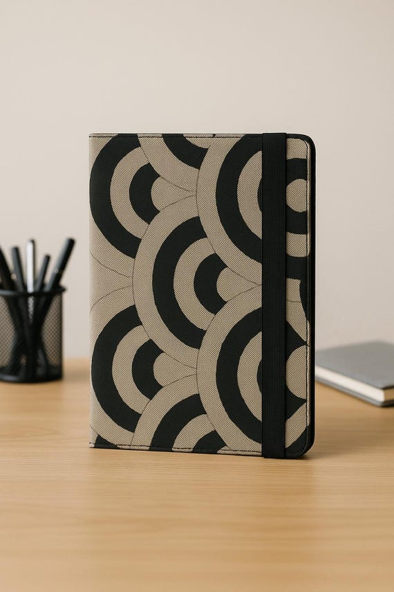 Unique Vintage Japanese Obi Tablet Cover - Sustainable Gift with SEIGAIHA Pattern