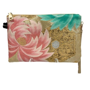 Clutch bag recrafted by hand from Vintage Japanese Kimono Obi