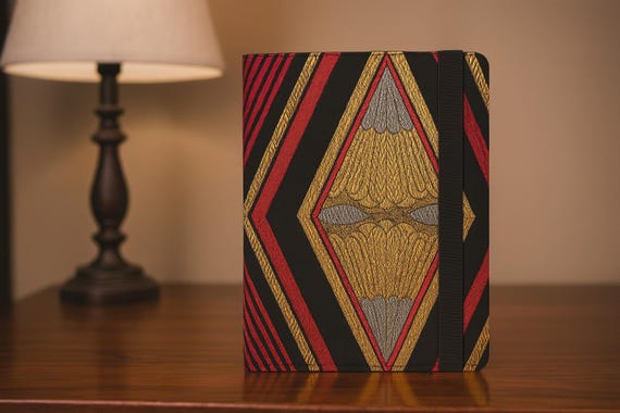Exclusive Vintage Japanese Obi Tablet Cover - Eco-Chic Tech Style with Symbolic Patterns