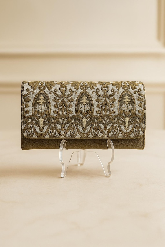 Brown Evening Formal Clutch Bag | Vintage Obi Accessories | AnninaDesigns