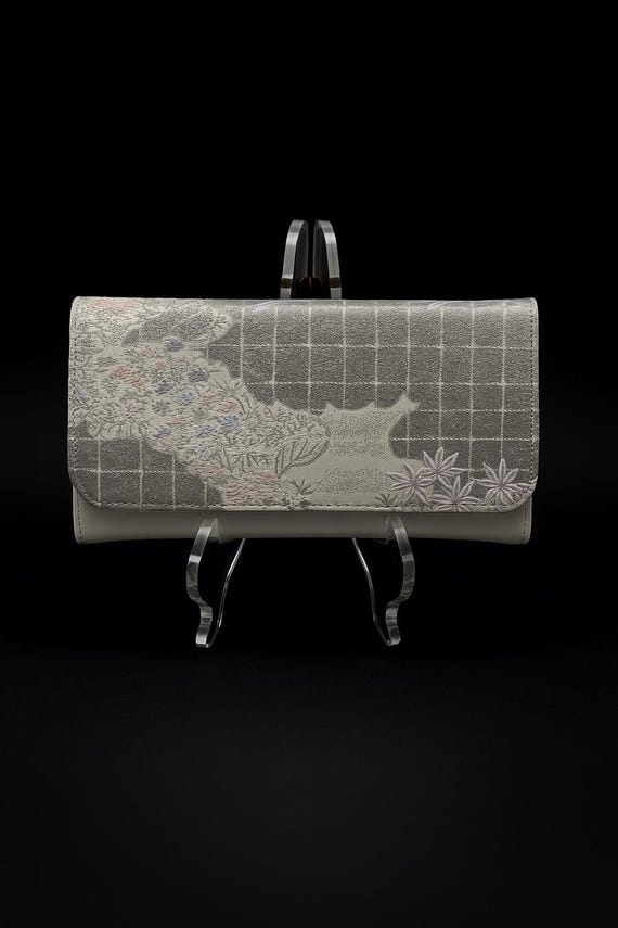 Floral Obi Sash Statement Wedding Evening Clutch | Recrafted by Hand from Vintage | AnninaDesigns