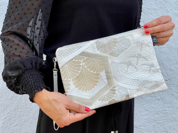 Clutch bag recrafted from Vintage Japanese Kimono Obi