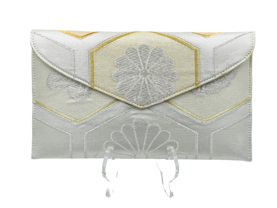 wedding clutch recrafted from Vintage Japanese Obi, formal evening clutch