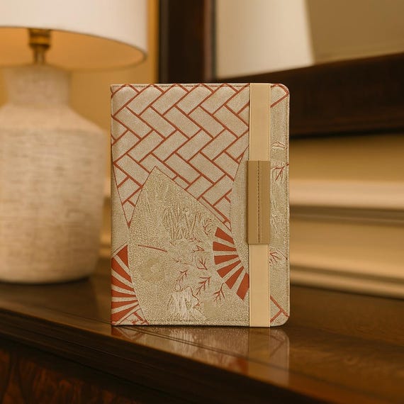 Handmade Tablet Sleeve from Japanese Vintage Kimono Obi – Universal Fit 9–10.4" – Japanese Patterns – Annina Designs