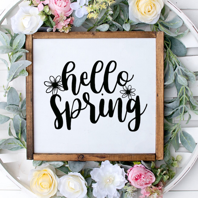 Download Fichier Svg Bonjour printemps pour Cricut Silhouette Cameo ...