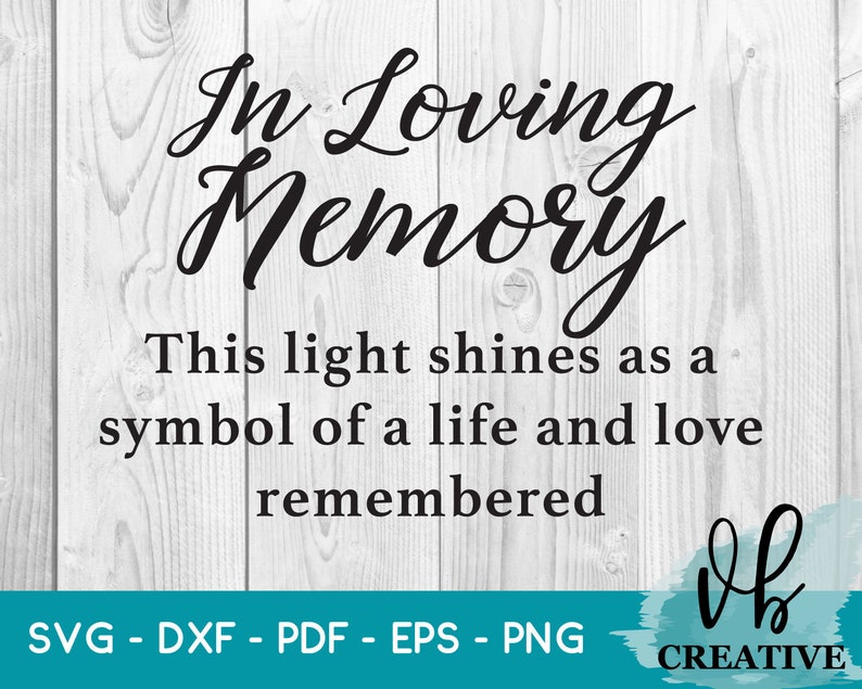 Download In Loving Memory Candle SVG file for Cricut / Silhouette Svg | Etsy