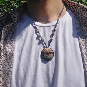 C305 collana in macramè con onice pietra curativa amuleto cristallo per benessere olistico yoga gioiello artigianato fatto in tialia image 9