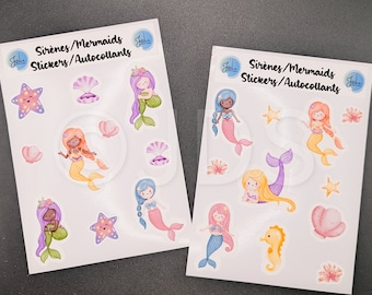 Mermaid sticker sheets | mermaid tights| teacher stickers |correction stickers |teacher|gift for teacher | scrabook |bullet journal