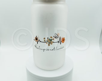 Mental health cork bottom rug mug |Iced coffee Glass| Custom mug | Iced coffee and mental health|with lid