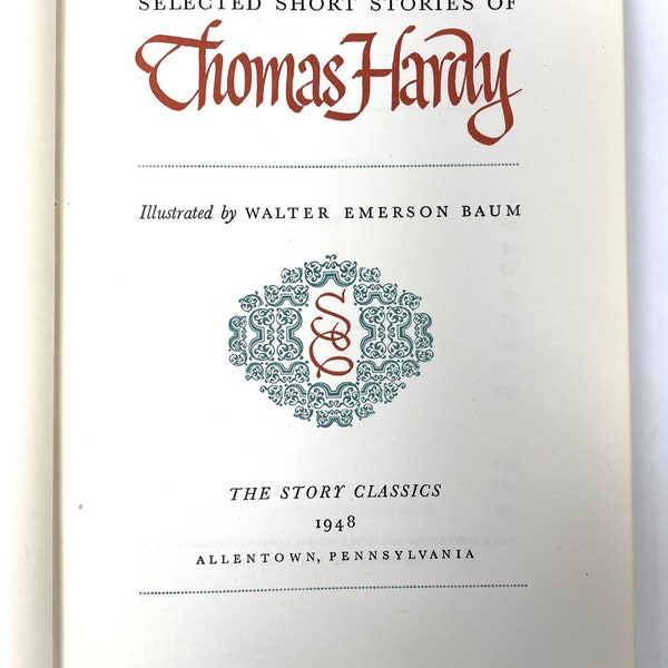 Selected Short Stories of Thomas Hardy~1948~First Edition~Rodale Press~Illustrations~Very Good Condition~Hardback~Free Shipping