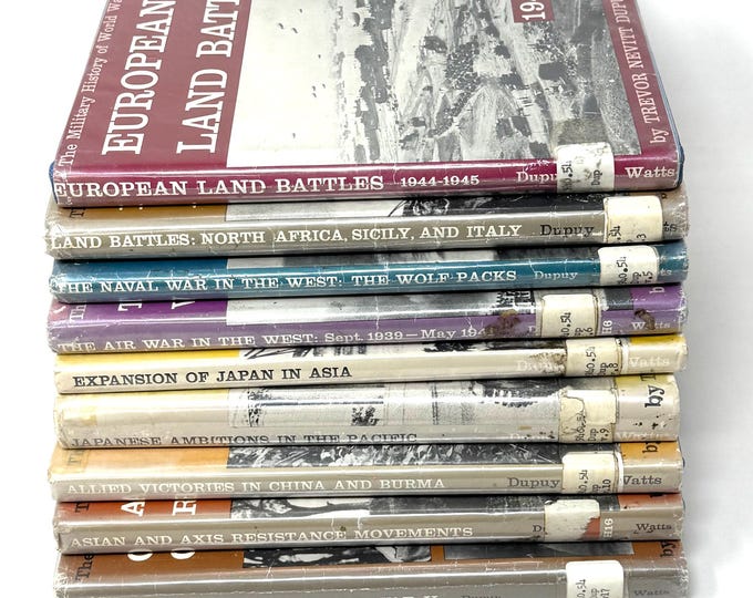 The Military History of World War 2~Trevor Nevitt Dupuy~9 Volumes~First Editions~First Printings~Rare~1962-1965~Dust Jackets~Collectible