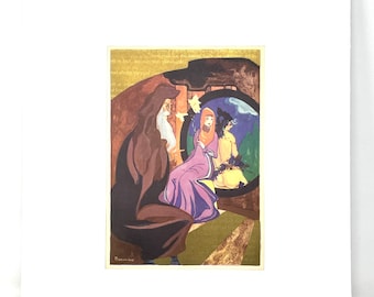 Jean de Bosschere~Vintage Offset Lithograph~Signed in Plate~Rare~Matted~Free Shipping