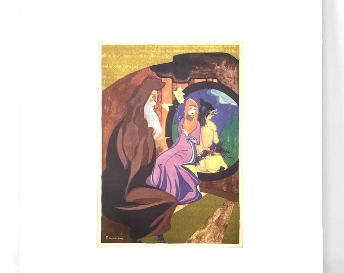 Jean de Bosschere~Vintage Offset Lithograph~Signed in Plate~Rare~Matted~Free Shipping