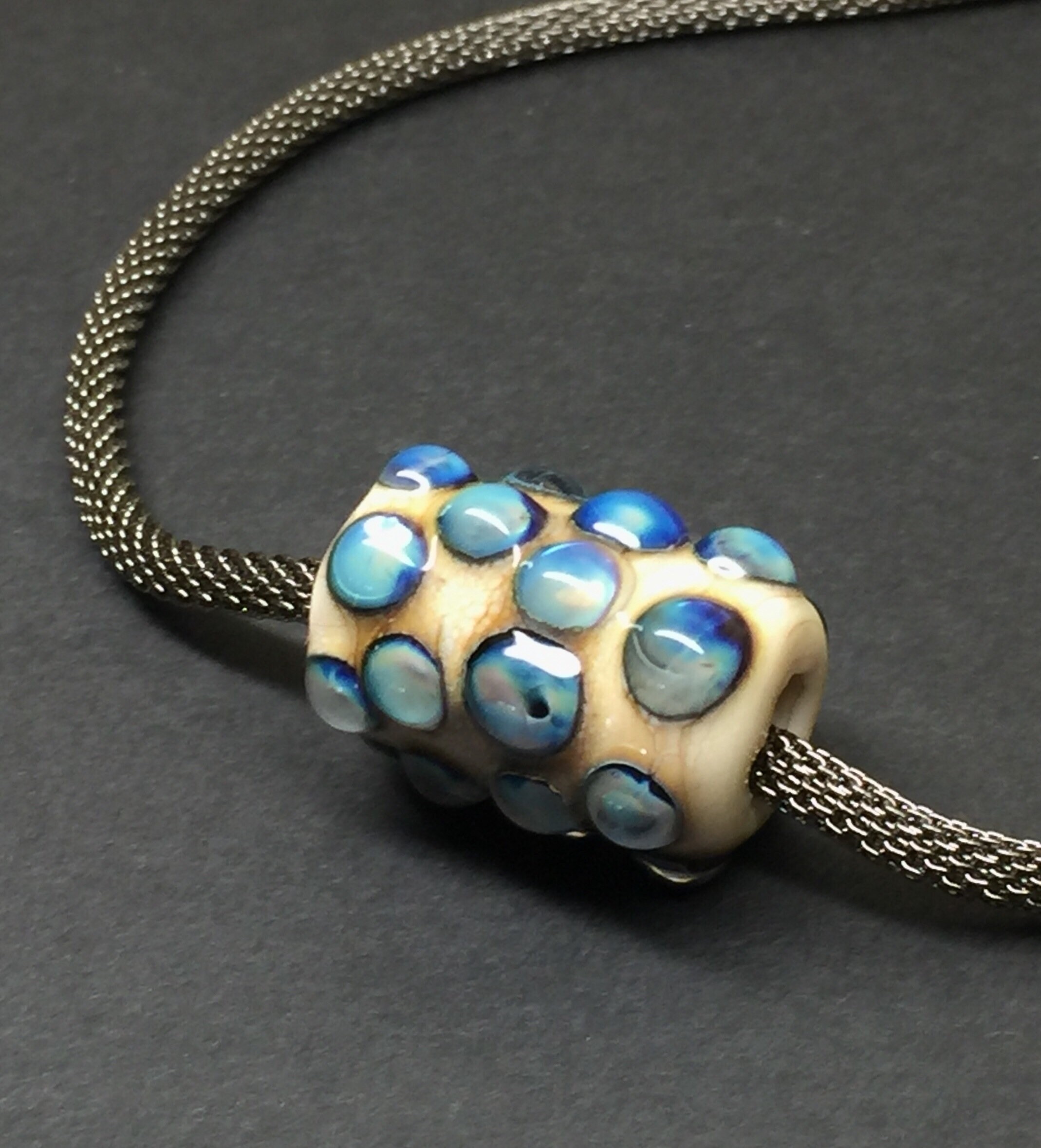 Retro Double Row All Glass Beads Lamp Work Lady Bugs Necklace 5817
