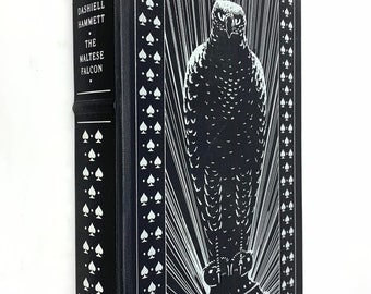 The Maltese Falcon~Dashiell Hammett~1987~The Franklin Library of Mystery Masterpieces~Fine Condition~Collectible~Illustrated~Free Shipping