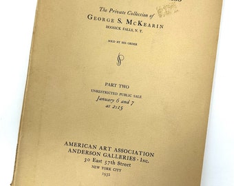 Early American Glass~1932~George S. McKearin~American Art Association~Anderson Galleries~Sale 3938~Very Rare~Auction Catalog~Free Shipping