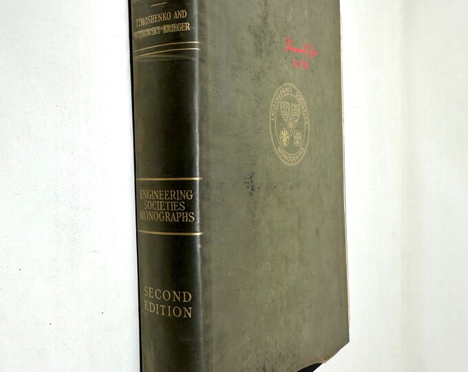 Theory of Plates and Shells~Timoshenko~Woinowsky-Krieger~1959~Second Edition~Engineering Book~Very Good Condition~Free Shipping