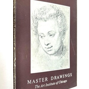 May include: A burgundy book cover with the title "MASTER DRAWINGS" and the text "The Art Institute of Chicago". The cover features a black and white drawing of a person's head and shoulders.