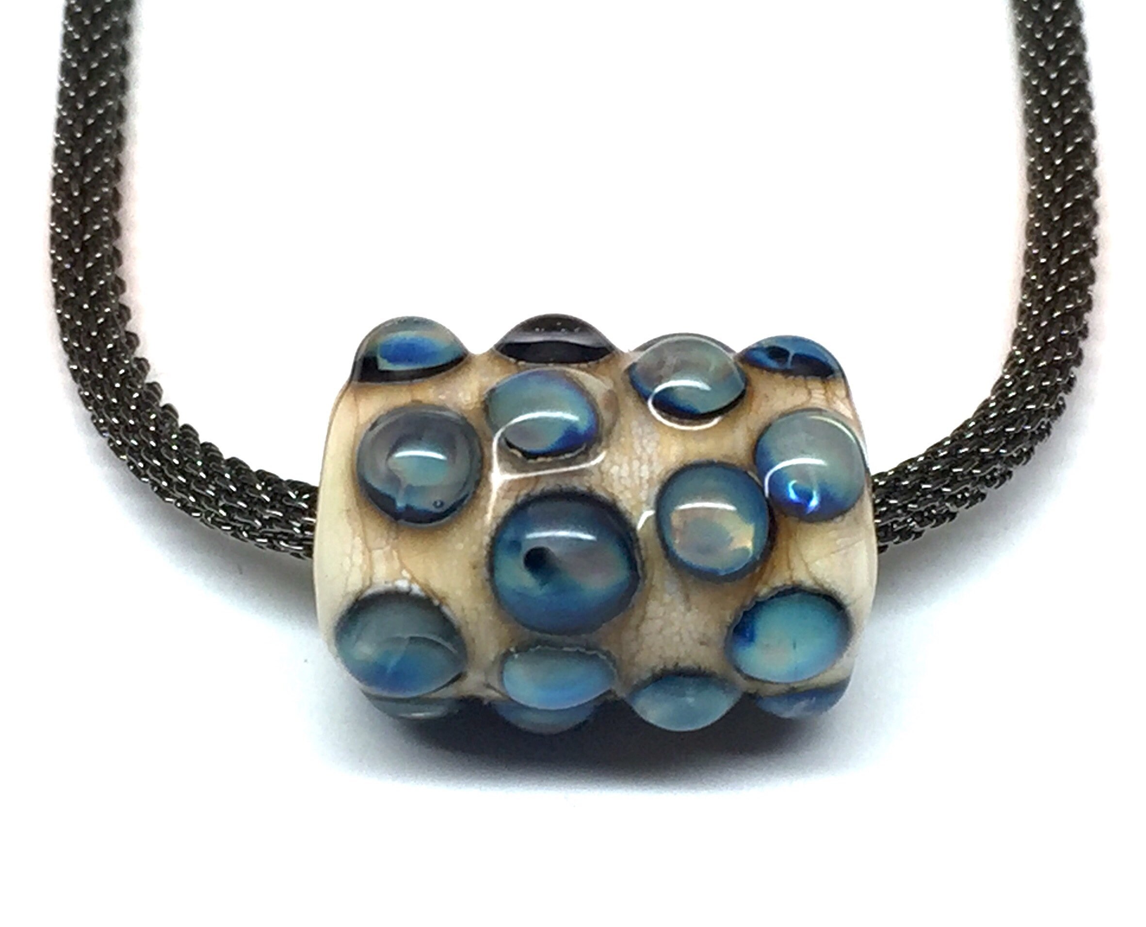 Retro Double Row All Glass Beads Lamp Work Lady Bugs Necklace 5817