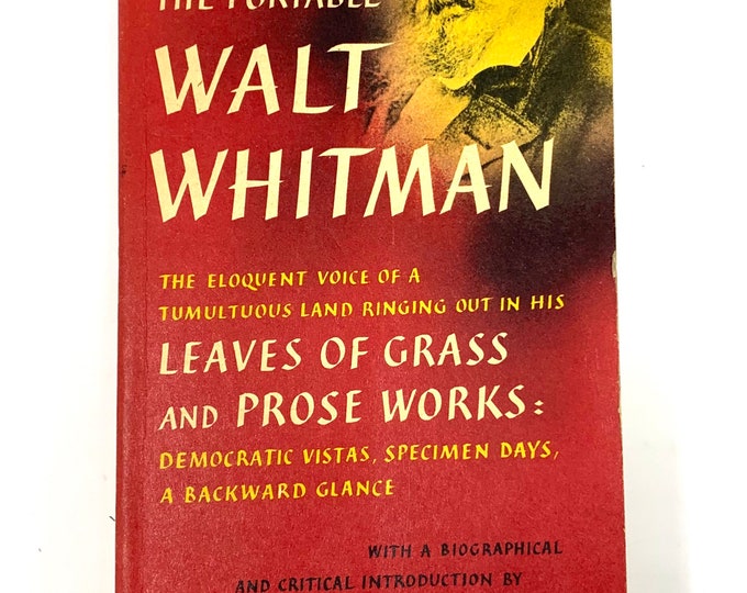 The Portable Walt Whitman~Mark Van Doren~1955~First Edition~Fourth Printing~Rare Find~Free Shipping