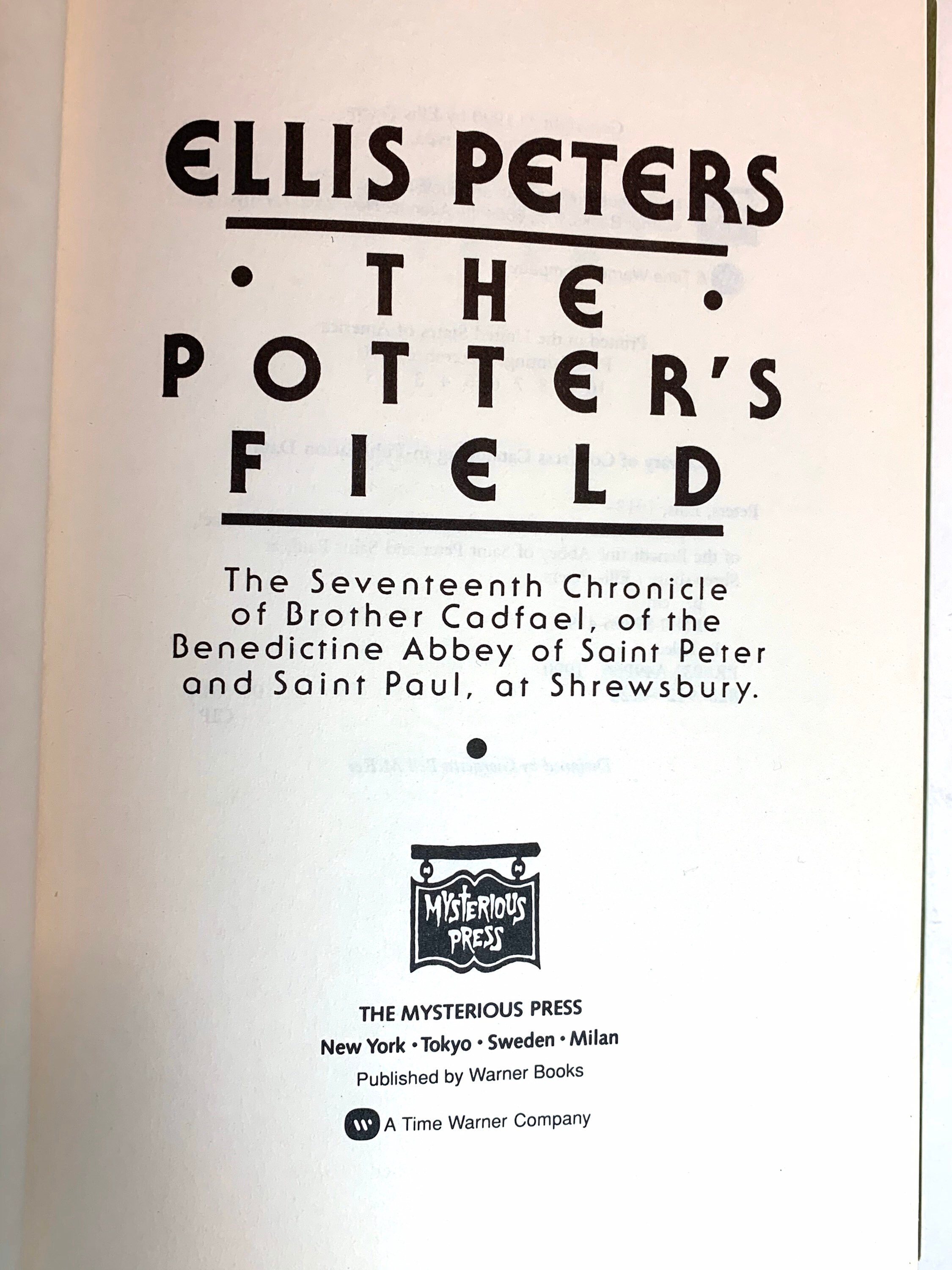The Potter’s Field by Ellis PetersFirst Edition1975SignedPhoto of