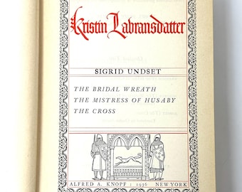 Kristin Labransdatter~Sigrid Undset~Nobel Prize Edition~1936~First Edition~17th Printing~Good Condition~Rare~Free Shipping