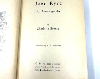 Jane Eyre~Charlotte Brontë~Currer Bell~1897-1899~Extremely Rare~G. P. Putnam’s Sons~Illustrated~F. H.Townsend~Good Condition~Free Shipping
