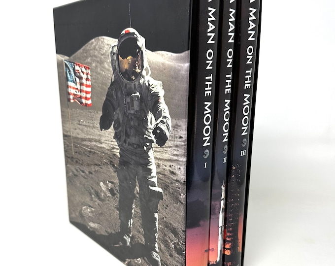 A Man on the Moon~Andrew Chaikin~1999~3 Volume Boxed Set~Near Fine Condition~Rare~Collectible~Free Shipping